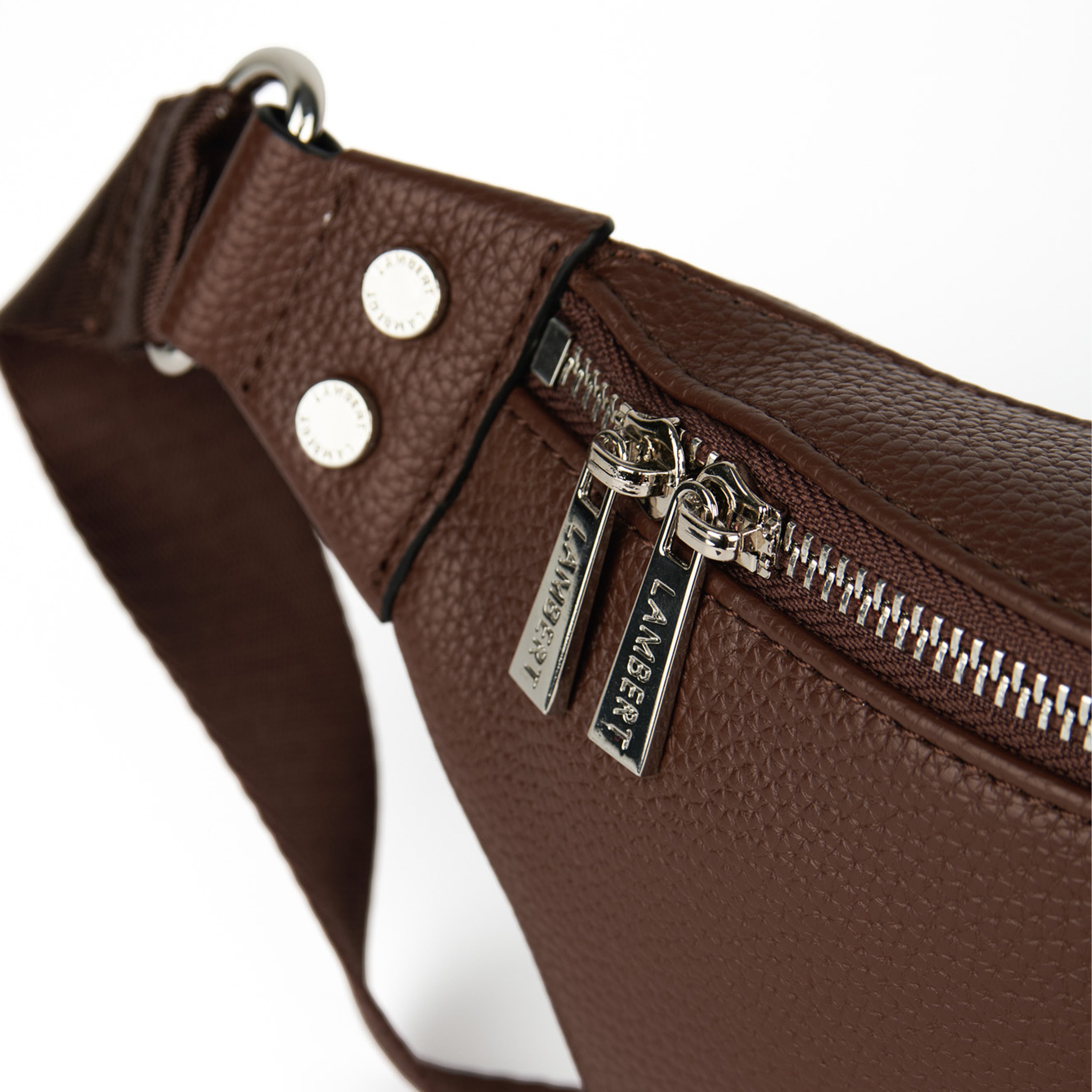 The Sarah - Chocolate Vegan Leather Belt Bag – Lambert Design US LLC