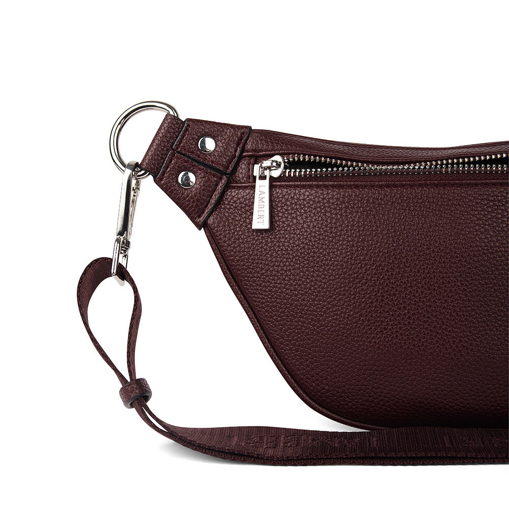 The Sarah - Mahogany Vegan Leather Belt Bag