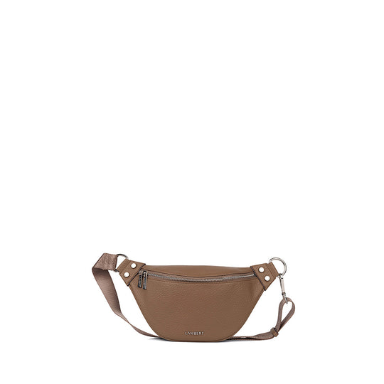 The Sarah - Taupe Vegan Leather Belt Bag