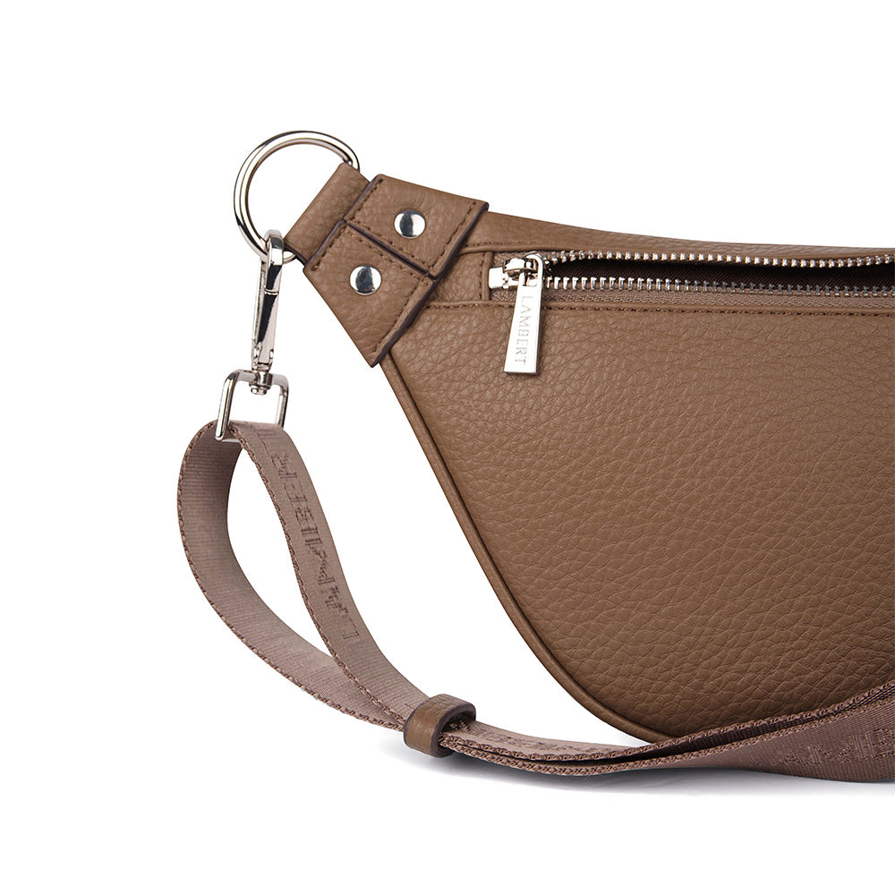 The Sarah - Taupe Vegan Leather Belt Bag