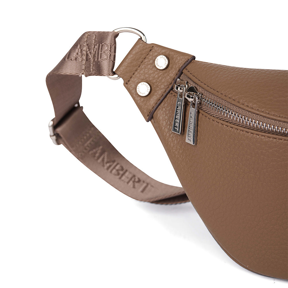 The Sarah - Taupe Vegan Leather Belt Bag