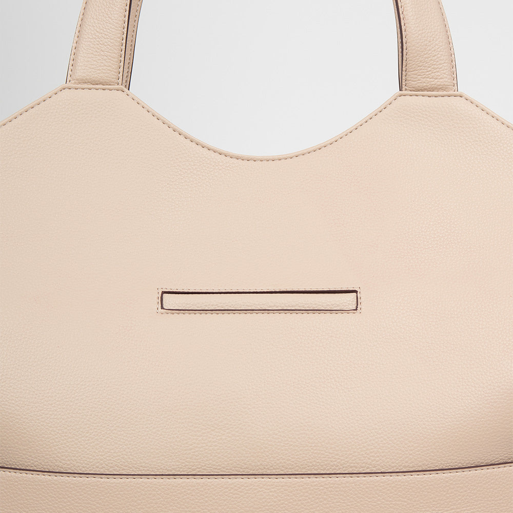 The Sheila - Almond Vegan Leather Tote Bag