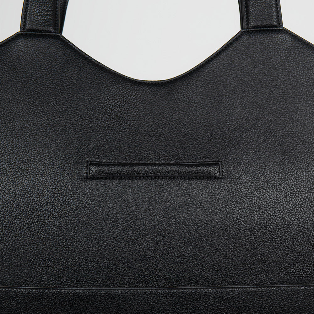 The Sheila - Black Vegan Leather Tote Bag