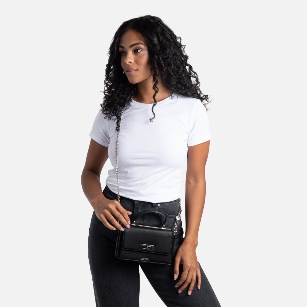 The Simone - Black Vegan Leather Handbag