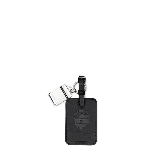 The Skye - Black Vegan Leather Luggage Tag