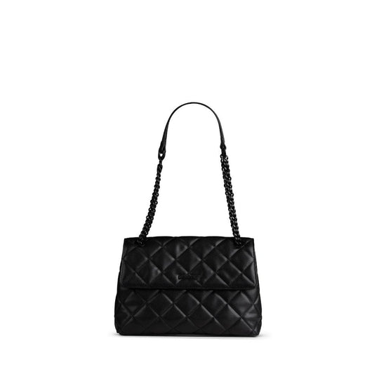 The Sofia - Black Vegan Leather Quilted 2-in-1 Handbag