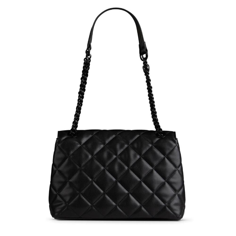 The Sofia - Black Vegan Leather Quilted 2-in-1 Handbag