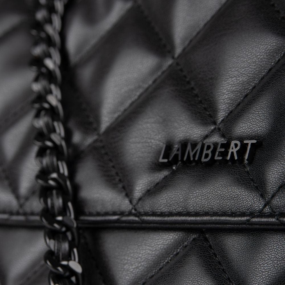 The Sofia - Black Vegan Leather Quilted 2-in-1 Handbag