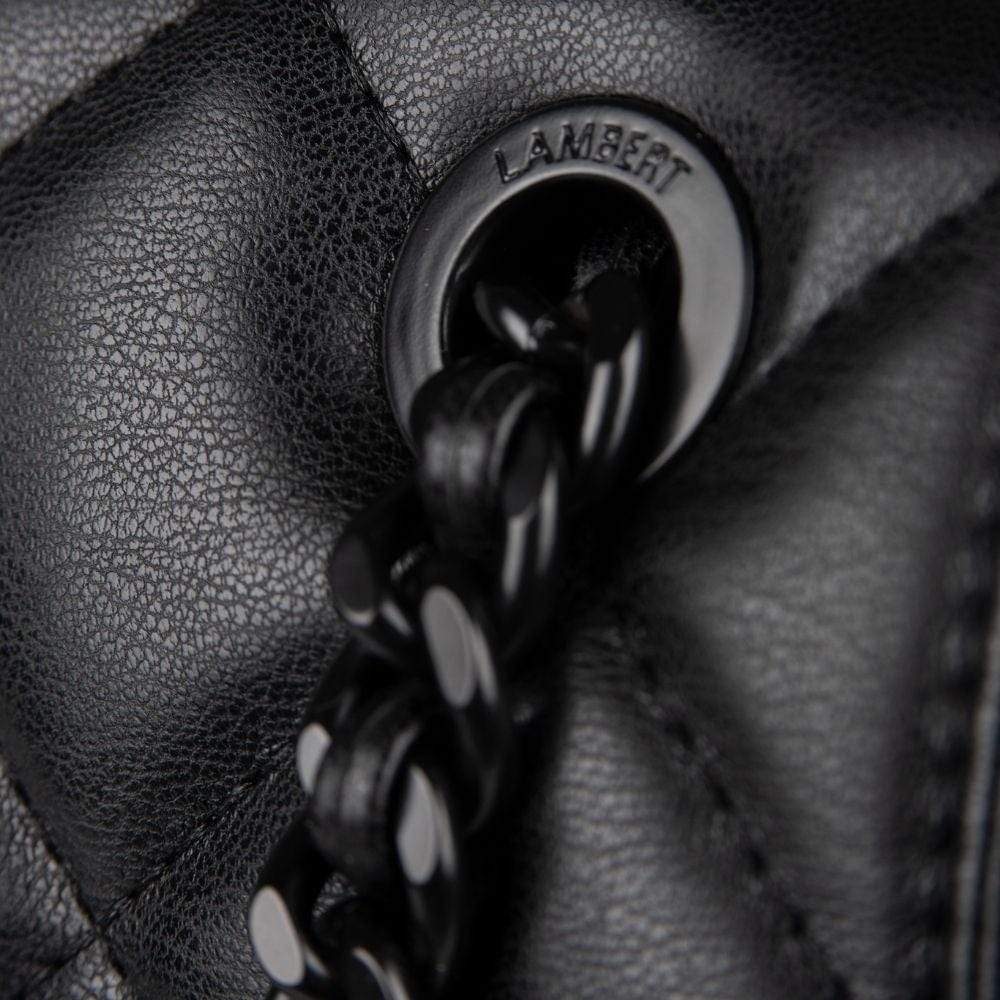 The Sofia - Black Vegan Leather Quilted 2-in-1 Handbag