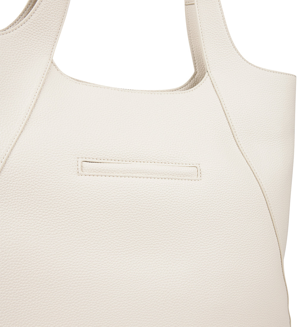 The Stacey – Porcelain Vegan Leather Tote Bag
