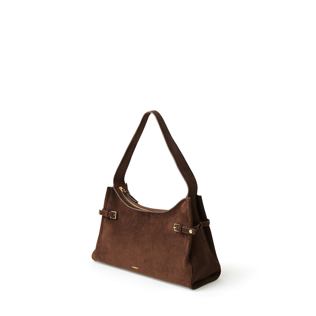 The Trinity - Chocolate Vegan Suede Shoulder Bag