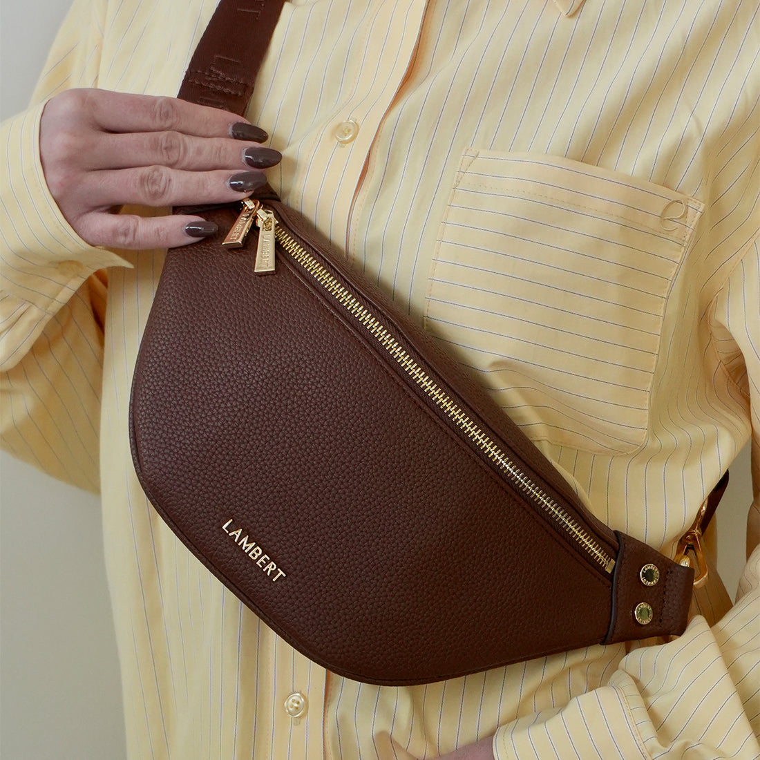 The Sarah – Hazelnut Belt Bag Vegan Leather