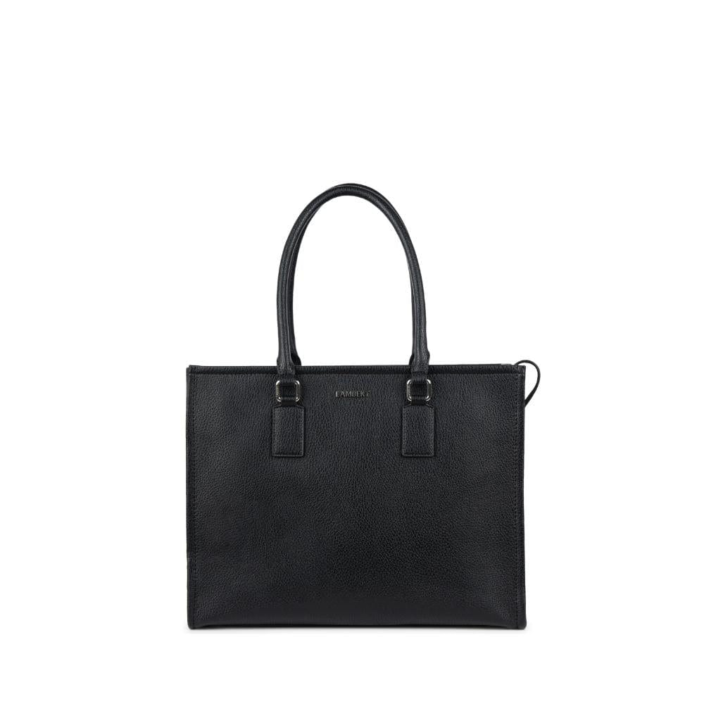The Valentina - 2-in-1 Black Vegan Leather Tote Bag – Lambert