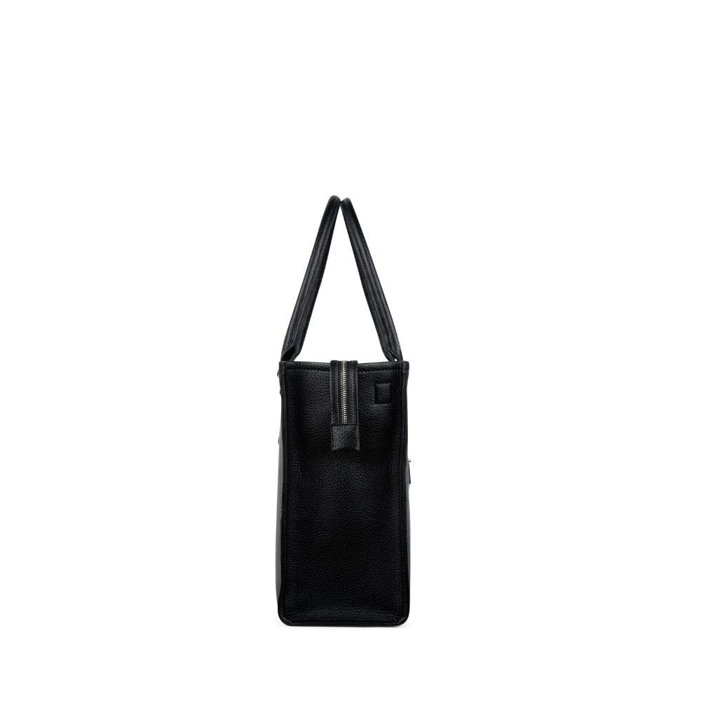 The Valentina - 2-in-1 Black Vegan Leather Tote Bag