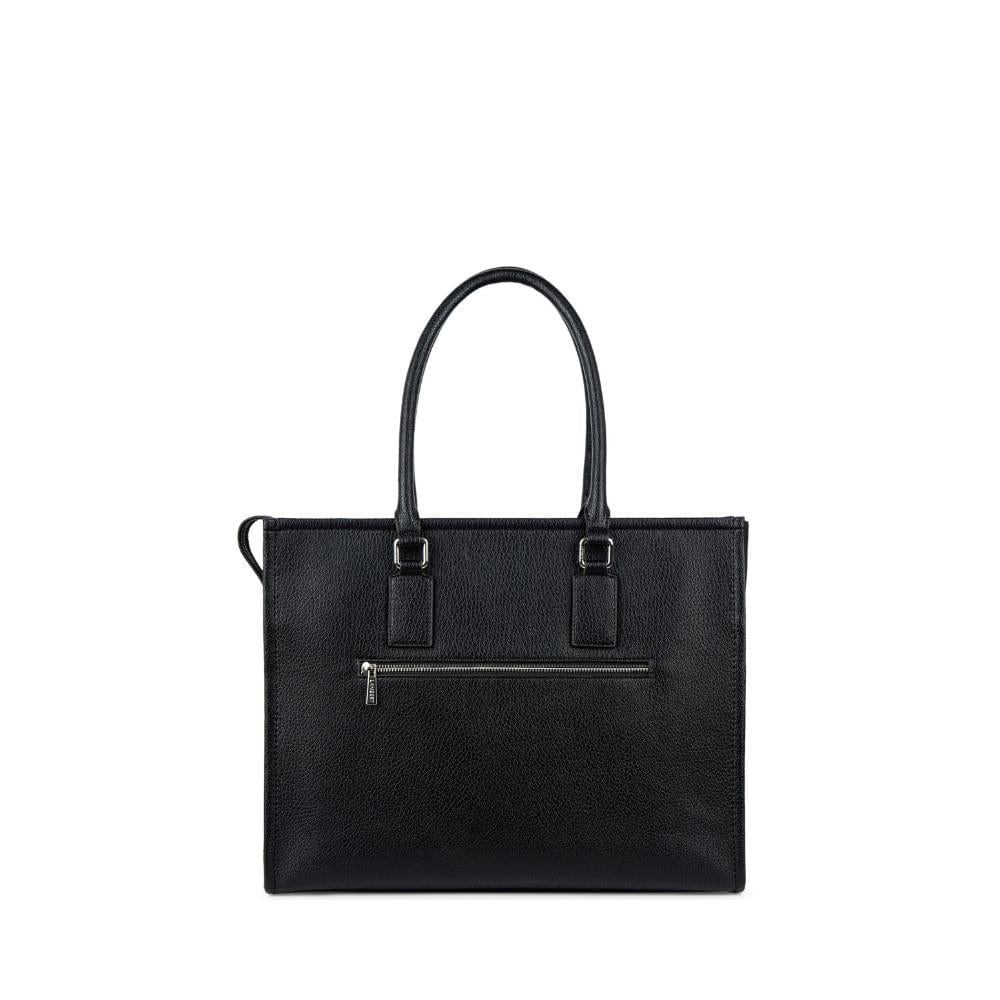 The Valentina - 2-in-1 Black Vegan Leather Tote Bag