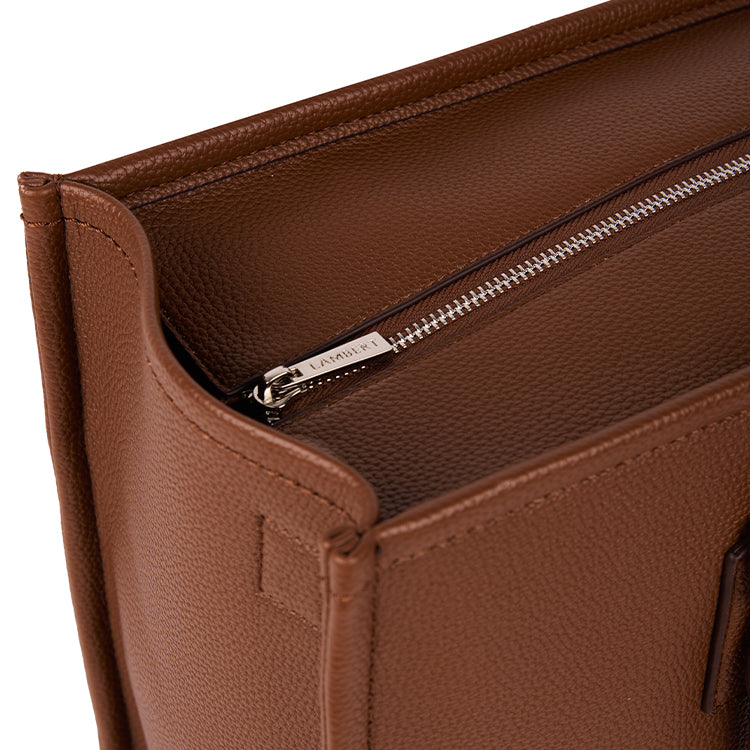 The Valentina – 2-in-1 Hazelnut Vegan Leather Tote Bag