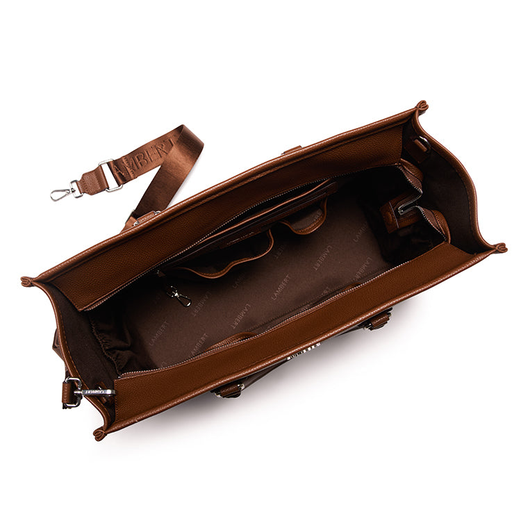 The Valentina – 2-in-1 Hazelnut Vegan Leather Tote Bag