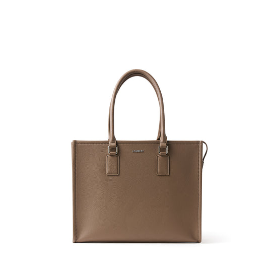 The Valentina – 2-in-1 Taupe Vegan Leather Tote Bag