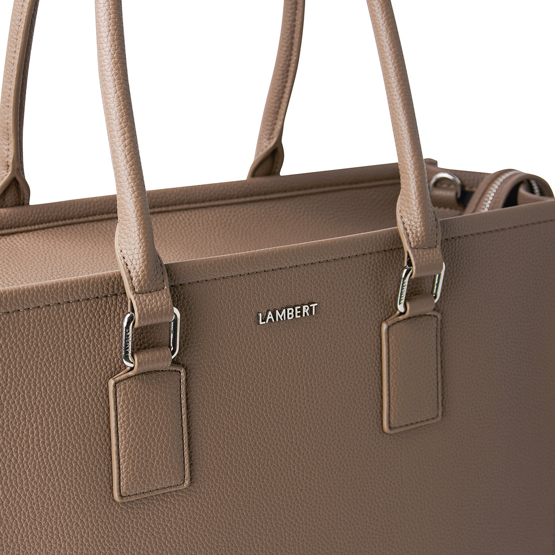 The Valentina – 2-in-1 Taupe Vegan Leather Tote Bag