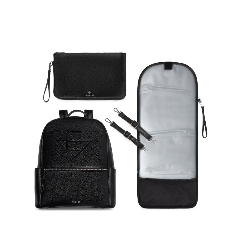 The Vicky - Recycled Black Vegan Leather Diaper Bag