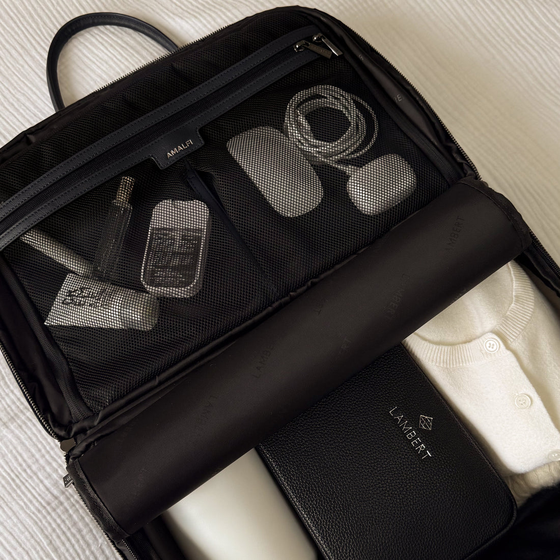 The Amalfi – Black Small Nylon Travel Bag