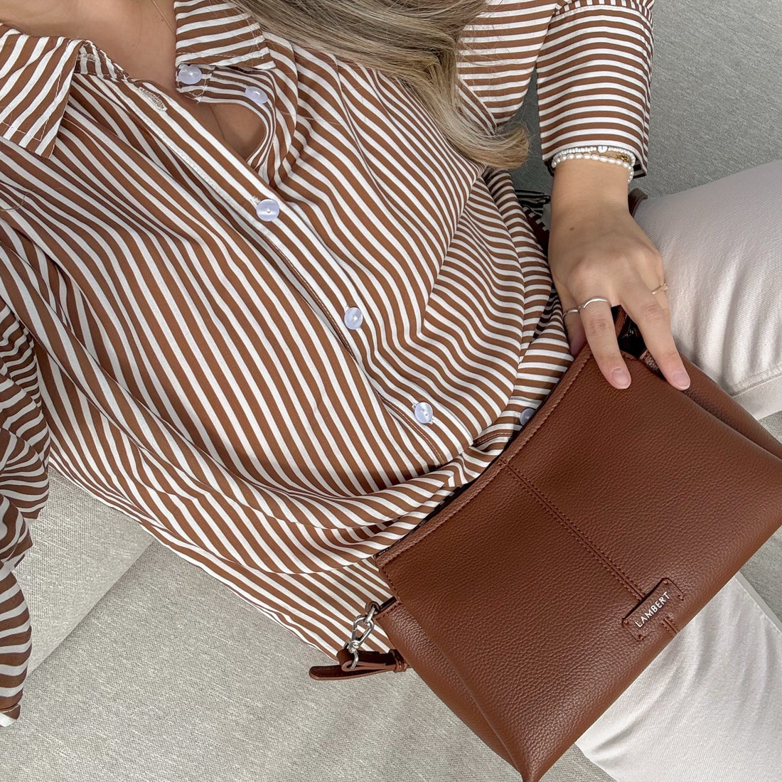 The Eleanor - Hazelnut Vegan Leather Crossbody Bag