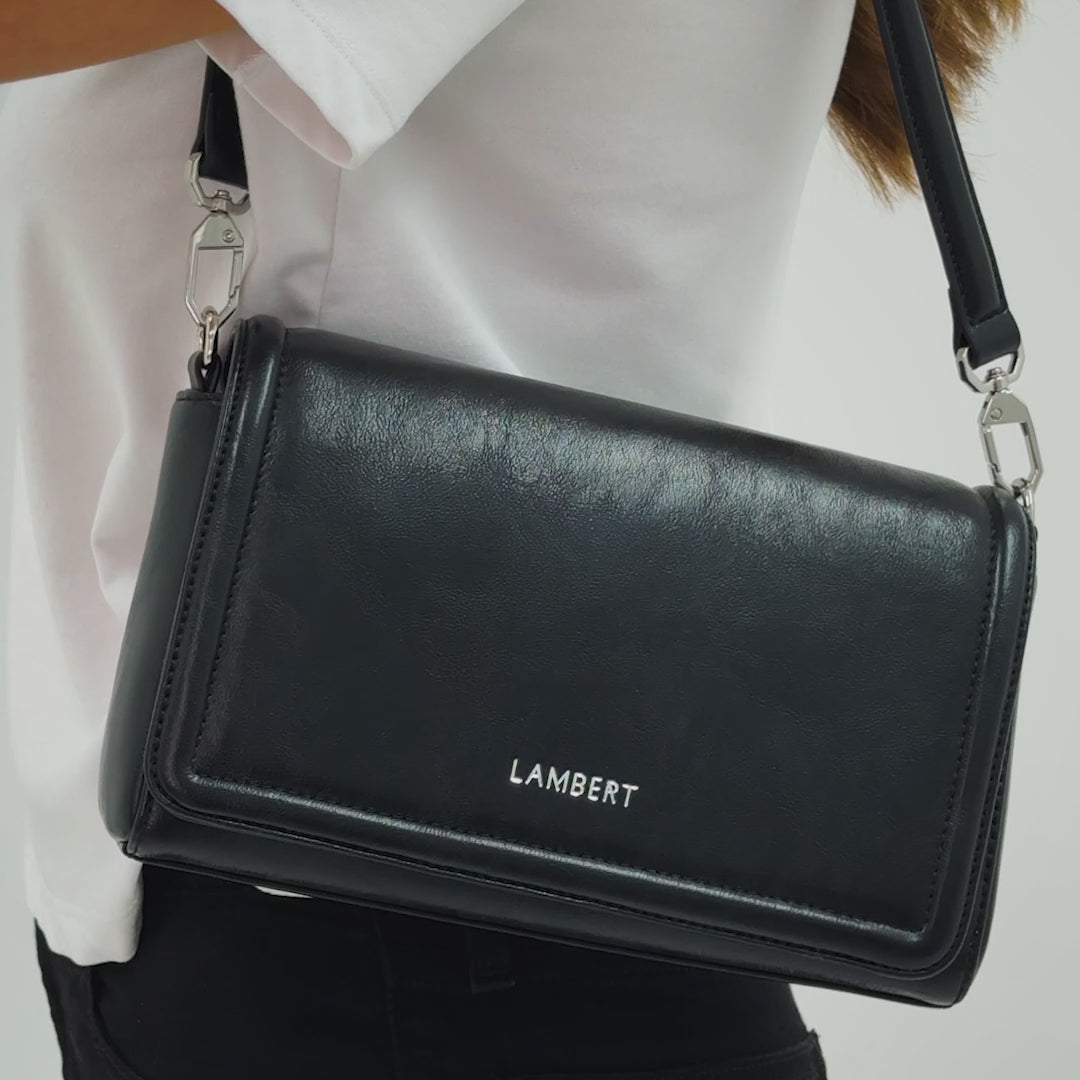 The Alyssa – 2-in-1 Black Vegan Leather Handbag