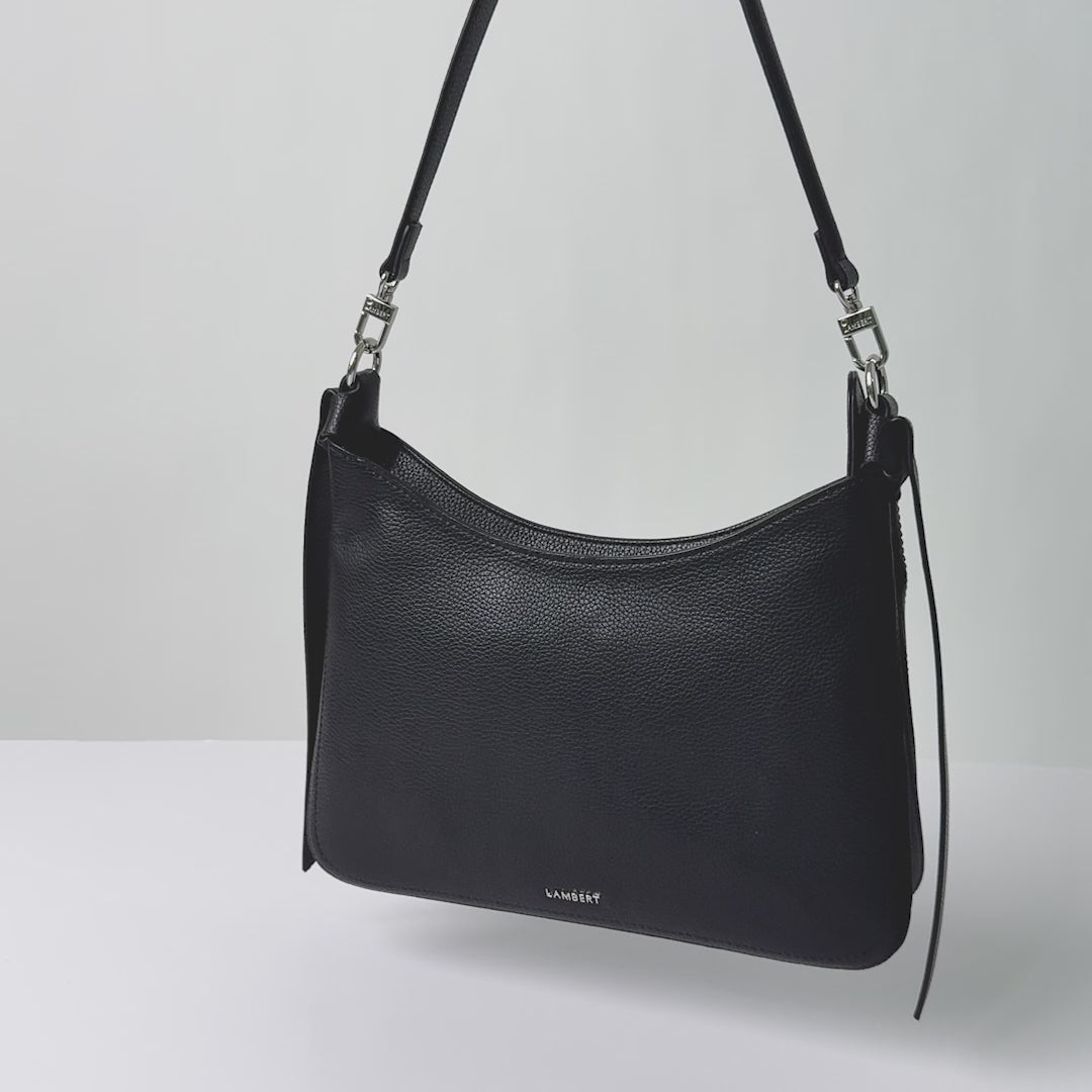 The Leonie - 2-in-1 Black Vegan Leather Shoulder Bag